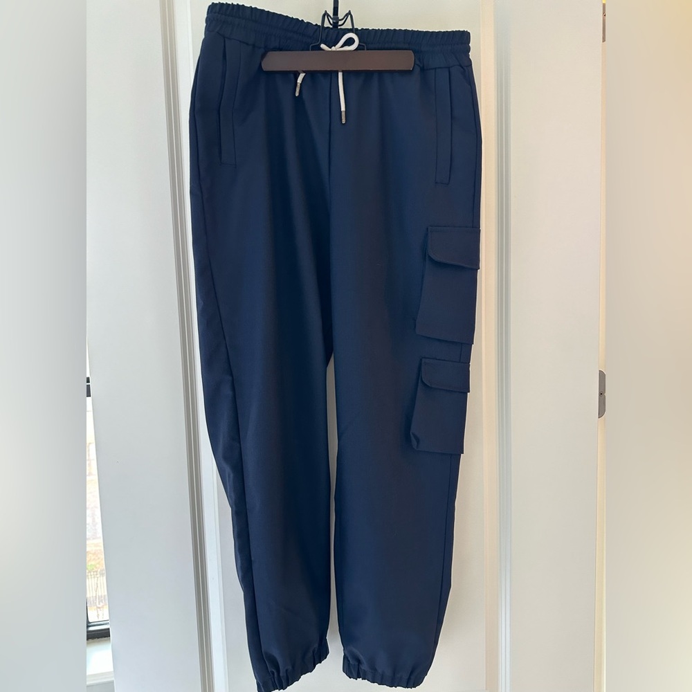 NWT Drole De Monsieur Cargo Pants Pantalon Joggers Navy